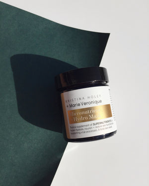 Marie Veronique Micronutrient + Hydro Mask Topical supplement of SUPERNUTRIENTS to hyper-hydrate, nourish + restore skin function by supporting vital processes. A total skin reset. Microbiome-friendly / Fragrance+Essential Oil free