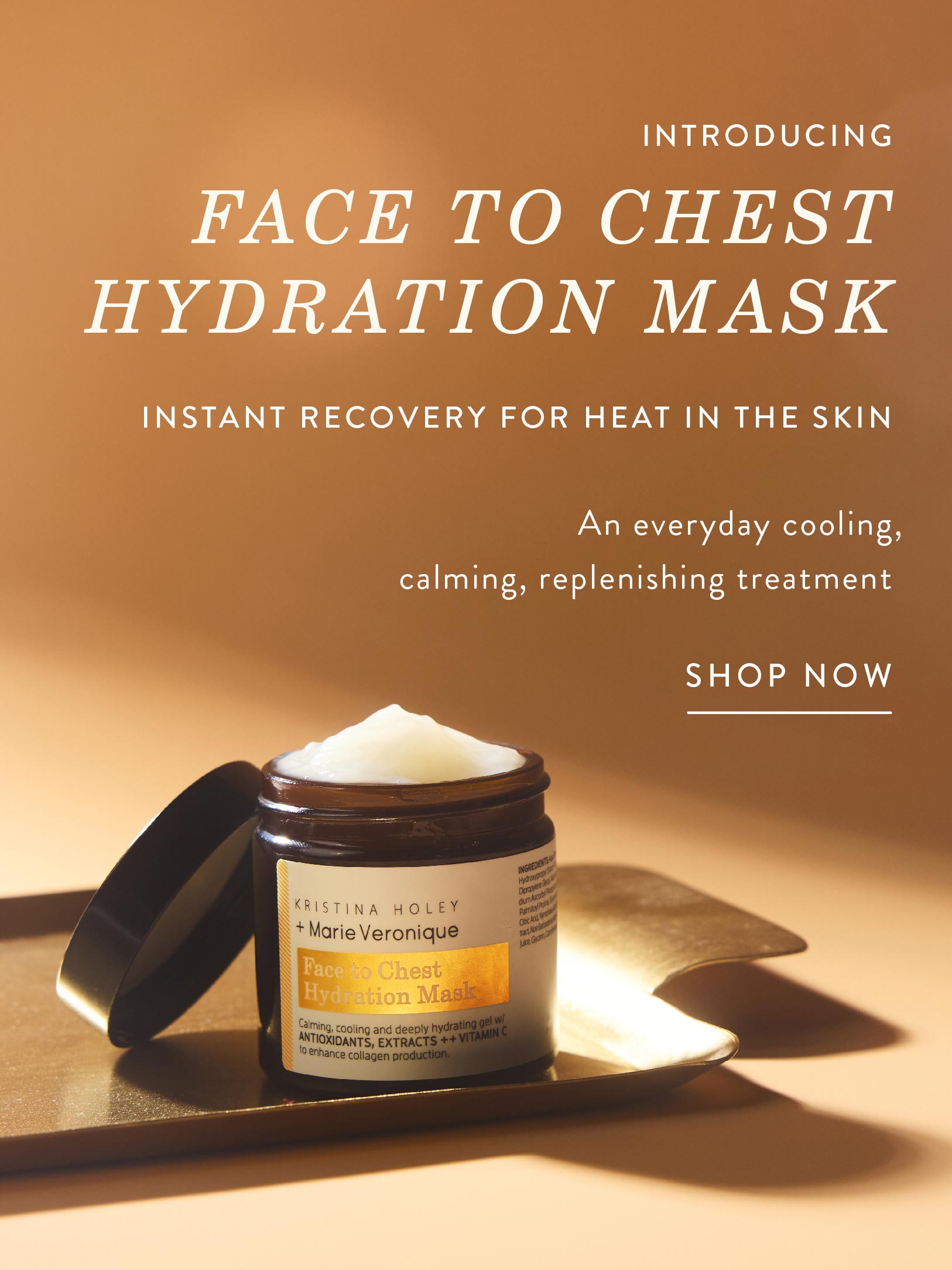 Introducing Face to Chest Hydration Mask - Instant Recovery for heat in the skin - An everyday cooling, calming, replenishment treatment - Shop Now